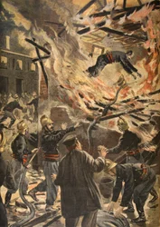 Der Tod des Feuerwehrmanns Bailly in Bourges, Illustration aus 